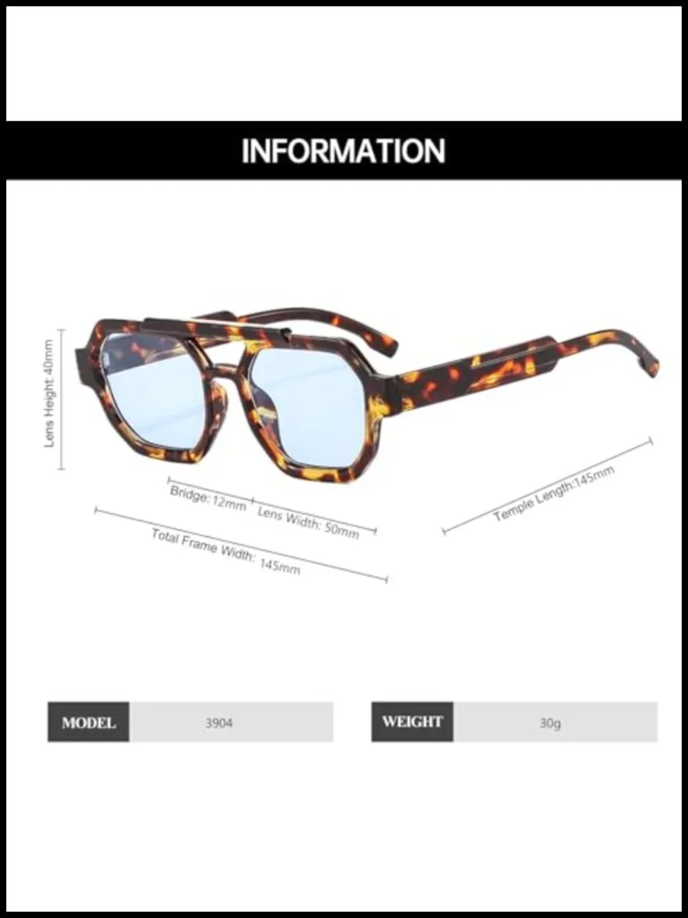Retro Pilot Sunglasses Double Bridge Hexagonal UV400 Protection